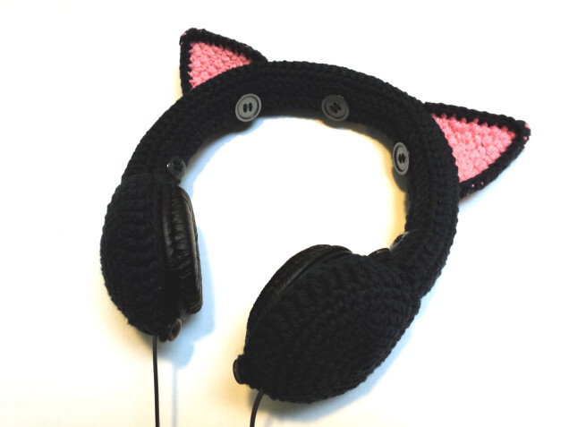 Detailed image 9 of black cat ears headphones cover